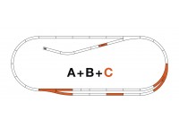 Set de extensie sine "C" (terasament flexibil) - H0 ROCO 42021